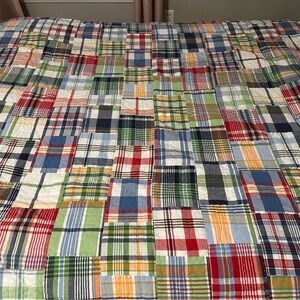Pottery Barn Kids Plaid Patchwork Twin Size Quilt & Pillow Sham